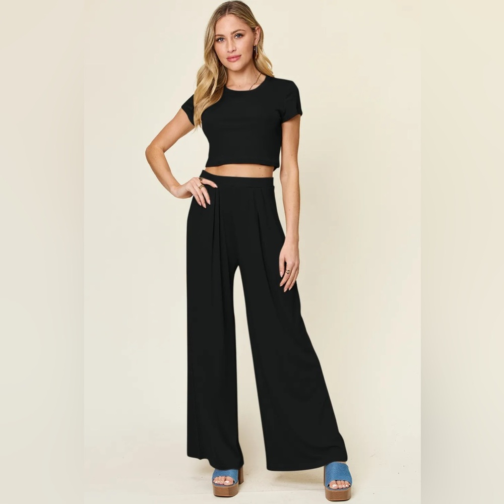 Elegant Black Wide-Leg Pants